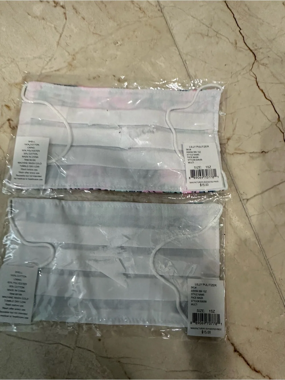 Lilly Pulitzer Face Masks X 2 New In Package